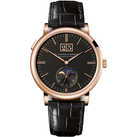 Saxonia Moonphase Pink Gold / Black
