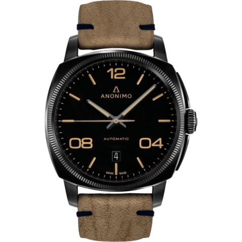 Anonimo Epurato Automatic Stainless Steel / DLC / Black / Leather AM-4000.02.292.K19