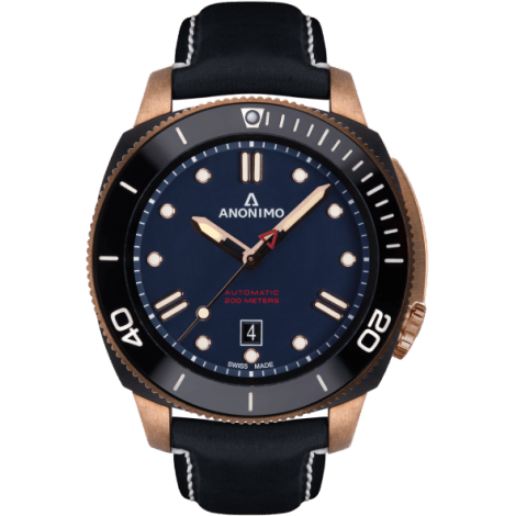 Nautilo Automatic Bronze / DLC / Blue / Leather