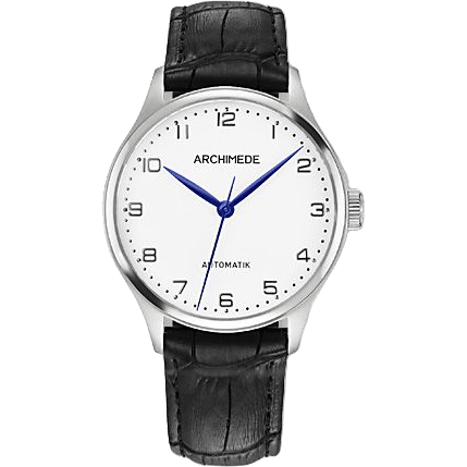 Klassik 36 Stainless Steel / Silver / Black Leather