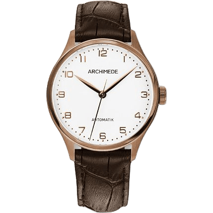Klassik 36 Gold PVD / Silver / Brown Leather
