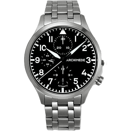 Pilot Chronograph Staineless Steel / Black / Bracelet