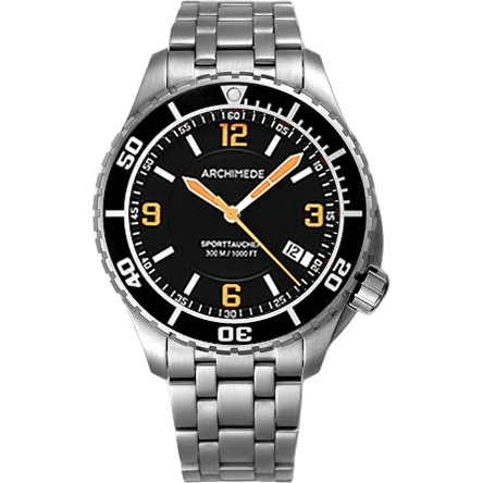 Archimede SportTaucher Stainless Steel / Black / Bracelet UA8974B-TS-A4.1