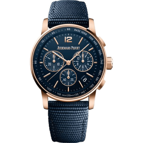 CODE 11.59 Chronograph Selfwinding Pink Gold / Blue / Fabric