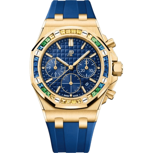 Audemars Piguet Royal Oak OffShore 26231 Lady Chronograph Yellow Gold - Rainbow / Blue 26236BA.YY.D346CA.01