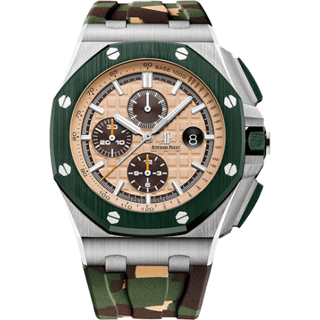 Audemars Piguet Royal Oak Offshore 44 Stainless Steel / Ceramic / Beige / Rubber 26400SO.OO.A054CA.01