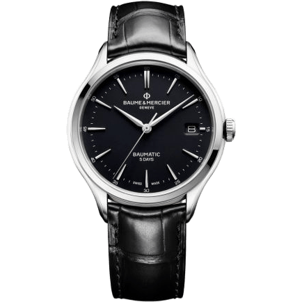 Clifton Baumatic Stainless Steel / Black / Alligator