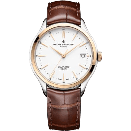 Clifton Baumatic Stainless Steel / Yellow Gold / White / Alligator