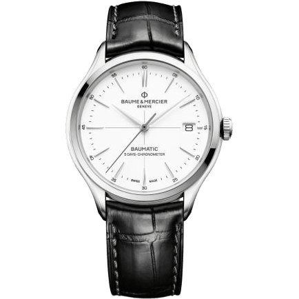 Clifton Baumatic Stainless Steel / White / Alligator / COSC