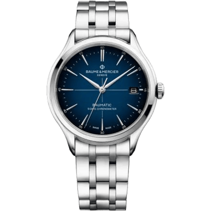 Clifton Baumatic Stainless Steel / Blue / Bracelet / COSC