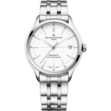 Baume & Mercier Clifton Baumatic Stainless Steel / White / Bracelet / COSC 10505