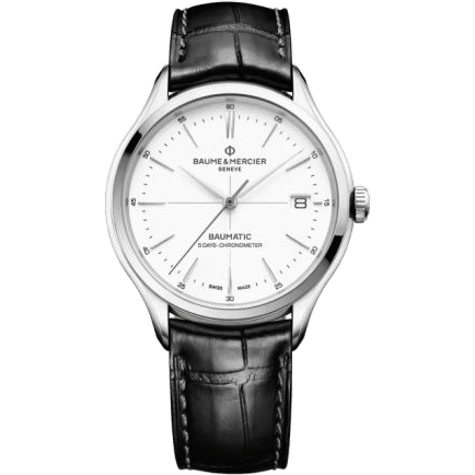Baume & Mercier Clifton Baumatic Stainless Steel / White / Strap / COSC 10518