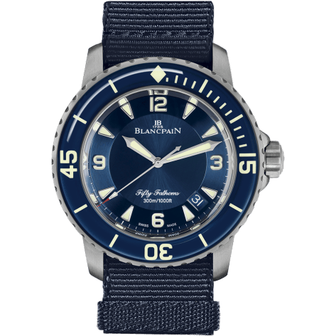 Blancpain Fifty Fathoms Stainless Steel / Blue / Blue NATO 5015-12B40-NAOA