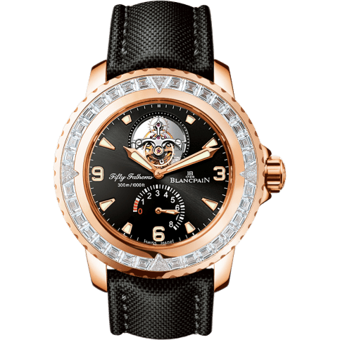 Blancpain Fifty Fathoms Tourbillon 8 Jours Red Gold / Diamonds / Black Canvas 5025-6230-52A