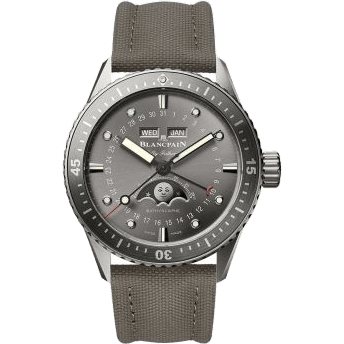 Blancpain Fifty Fathoms Bathygraphe Quantième Complet Titanium / Grey / Canvas 5054-1210-G52A
