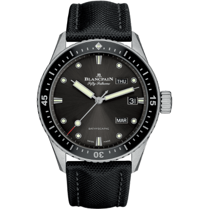 Blancpain Fifty Fathoms Bathygraphe Quantième Annuel Black / Grey / Black Canvas 5071-1110-B52A