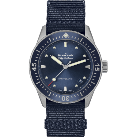 Blancpain Fifty Fathoms Bathyscaphe Stainless Steel / Blue / Blue Nato 5100B-1110-NAOA