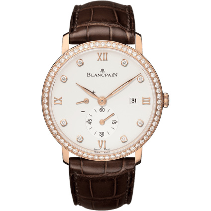 Blancpain Villeret Ultraplate Power Reserve Date Red Gold / Opaline / Diamond 6606-2987-55B