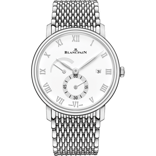 Blancpain Villeret Ultraplate Power Reserve Date Stainless Steel / White / Bracelet 6606A-1127-MMB