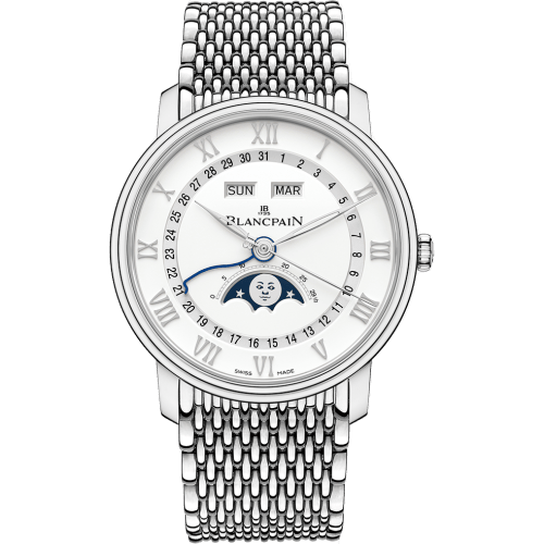 Blancpain Villeret Quantième Complet 40mm Stainless Steel / White 6654-1127-MMB