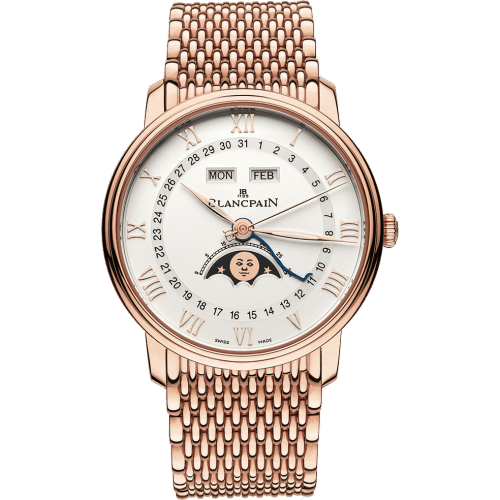 Blancpain Villeret Quantième Complet 40mm Red Gold / Opalin / Bracelet 6654-3642-MMB