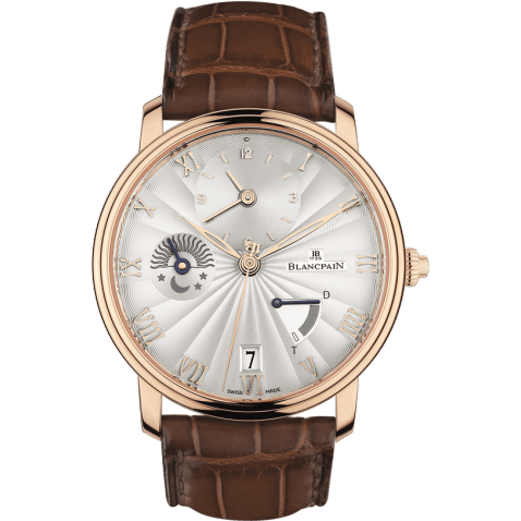 Blancpain Villeret Demi-Fuseau Horaire Demi-Savonette Red Gold / Opalin Flinque 6665-3642-55B