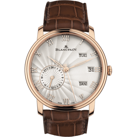 Blancpain Villeret Quantième Annuel GMT Red Gold / Opalin Flinqué 6670-3642-55B