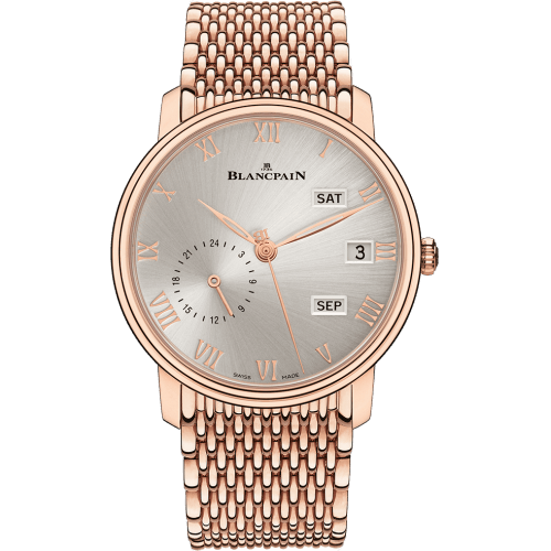 Blancpain Villeret Quantième Annuel GMT Red Gold / Grey / Bracelet 6670-3642-MMB