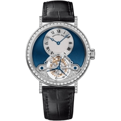 Tourbillon 3358 White Gold - Diamond / Silver - Blue