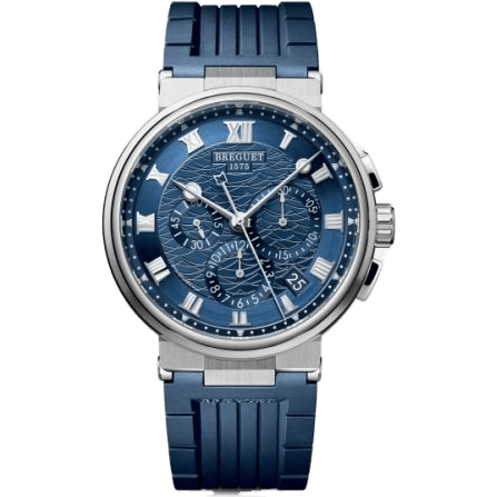 Breguet Marine Chronograph 5527 White Gold / Blue / Rubber 5527BB/Y2/5WV