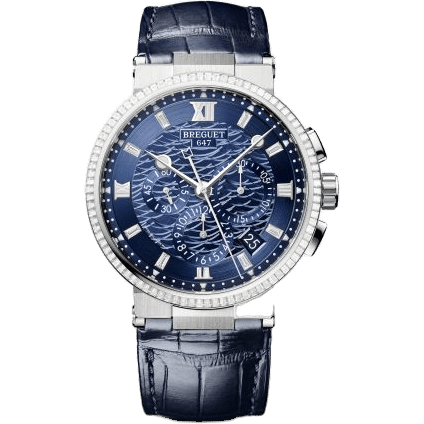 Breguet Marine Chronograph 5529 White Gold - Diamond / Blue / Alligator 5529BB/YD/9WV/D0