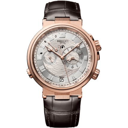 Breguet Marine Alarme Musicale Rose Gold / Silver / Alligator 5547BR/12/9ZU