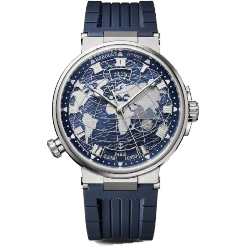 Breguet Marine Hora Mundi 5557 White Gold / Blue / Rubber 5557BB/YS/5WV