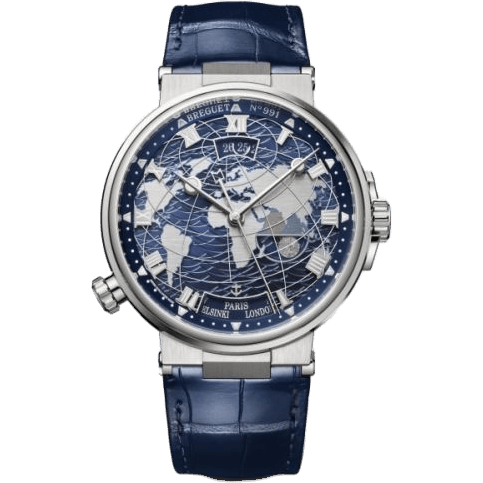 Breguet Marine Hora Mundi 5557 White Gold / Blue / Alligator 5557BB/YS/9WV