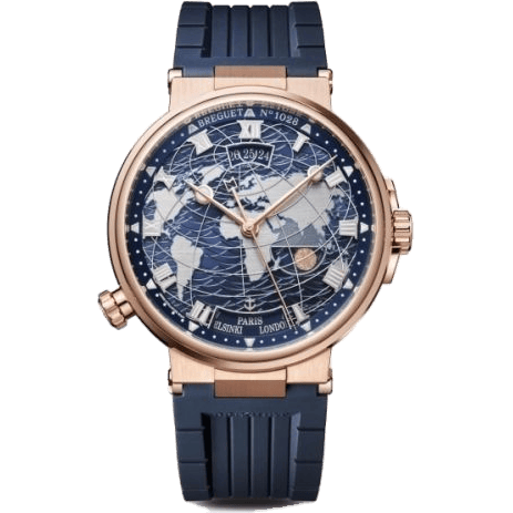 Breguet Marine Hora Mundi 5557 Rose Gold / Blue / Rubber 5557BR/YS/5WV