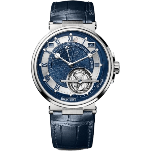 Breguet Marine Tourbillon Equation of Time 5887 Platinum / Blue / Alligator 5887PT/Y2/9WV