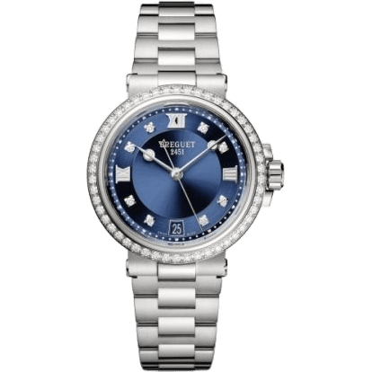 Breguet Marine Dame 9518 Stainless Steel - Diamond / Blue / Bracelet 9518ST/YD/S80/D001