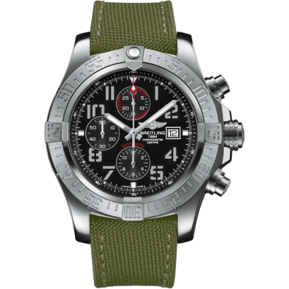 Breitling Super Avenger II Stainless Steel / Volcano Black / Military / Pin A1337111/BC28/105W/A20BA.1