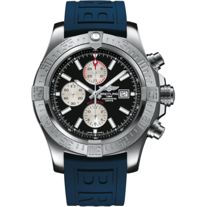 Breitling Super Avenger II Stainless Steel / Volcano Black / Rubber / Pin A1337111/BC29/159S/A20S.1