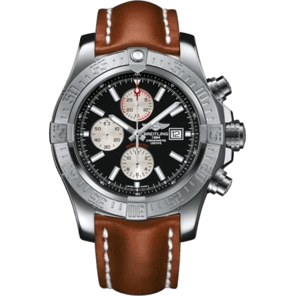 Breitling Super Avenger II Stainless Steel / Volcano Black / Calf / Pin A1337111/BC29/439X/A20BA.1