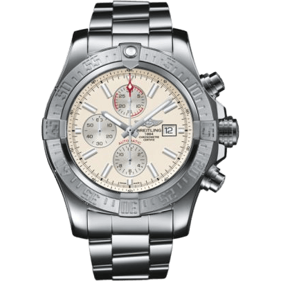 Breitling Super Avenger II Stainless Steel / Stratus Silver / Bracelet A13371111G1A1