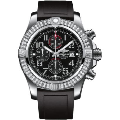 Breitling Super Avenger II Stainless Steel / Diamond / Volcano Black / Rubber / Pin A1337153/BC28/135S