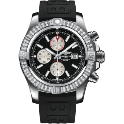 Breitling Super Avenger II Stainless Steel / Diamond / Volcano Black / Rubber / Folding A1337153/BC29/154S