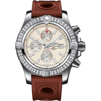Breitling Super Avenger II Stainless Steel / Diamond / Stratus Silver / Rubber / Folding A1337153/G779/206S/A20D.2
