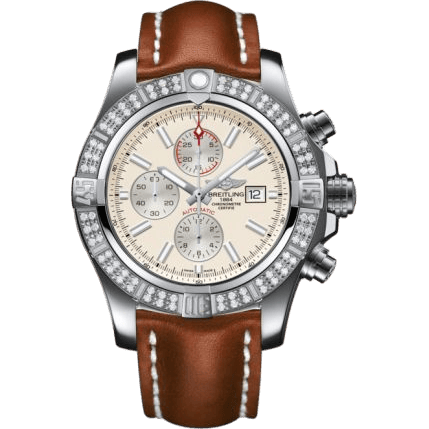 Breitling Super Avenger II Stainless Steel / Diamond / Stratus Silver / Calf / Pin A1337153/G779/439X/A20BA.1