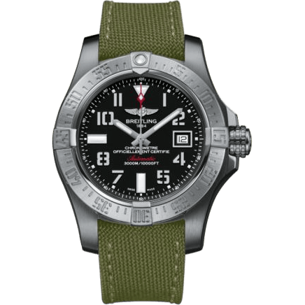 Breitling Avenger II Seawolf Stainless Steel / Volcano Black / Military / Pin A1733110/BC31/106W/A20BASA.1