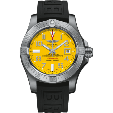 Breitling Avenger II Seawolf Stainless Steel / Cobra Yellow / Rubber / Folding A17331101I1S1