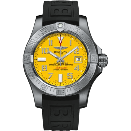 Breitling Avenger II Seawolf Stainless Steel / Cobra Yellow / Rubber / Pin A17331101I1S2