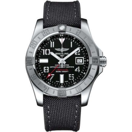 Breitling Avenger II GMT Stainless Steel / Volcano Black / Military / Pin A3239011/BC34/109W/A20BA.1