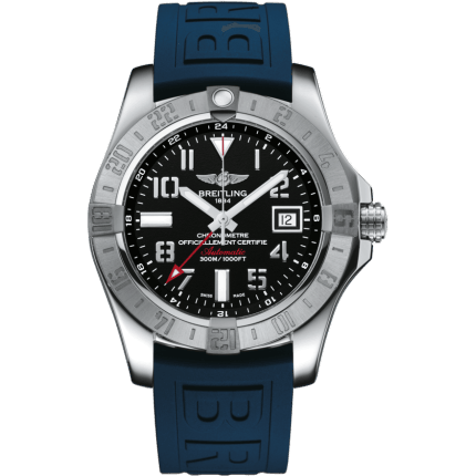 Breitling Avenger II GMT Stainless Steel / Volcano Black / Rubber / Folding A3239011/BC34/157S/A20D.2
